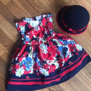 NWT Janie and Jack Spring Dress with Matching Hat
